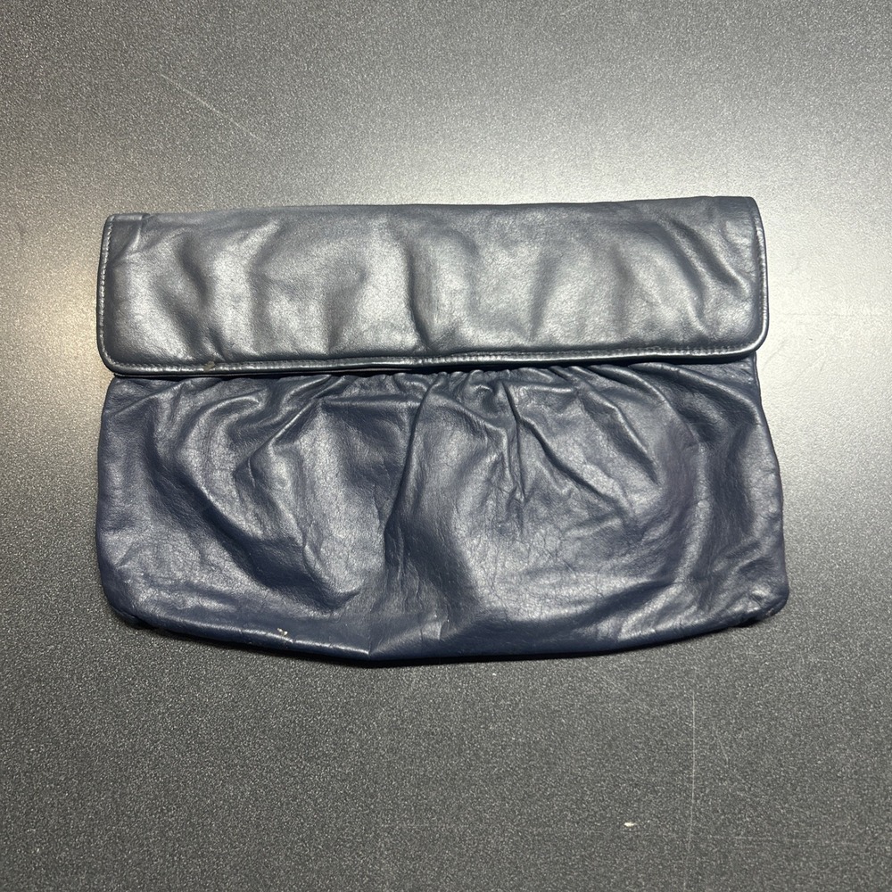 Vintage Navy Blue Clutch Purse MCM 80s 90s Evening Wear